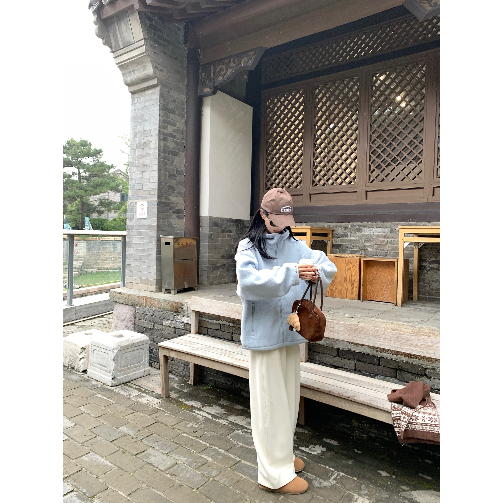 大小姐77舒服入冬！软糯时髦慵懒温暖摇粒绒拉链开衫宽松休闲外套 - 图3