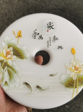 中式圆形平安扣轻奢最新款客厅电视柜家用玄关摆件送领导长辈静心