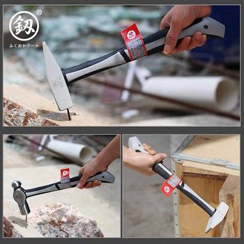 ໄມ້ຄ້ອນຕີ Fukuoka super-hard claw hammer handle handle integrated round-head hammer fitter's hammer hammer grade industrial