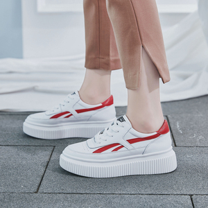 韩版百搭松糕底厚底小白鞋
