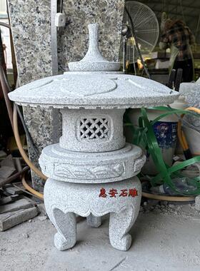 石头灯太阳能花岗岩日式庭院摆件