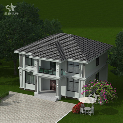 农村自建房二层别墅设计施工图纸两层新中式小洋楼现代风格小户型 - 图3