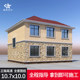 Simple European two-story self-built house, rural large terrace, economical villa design drawings, small western-style house complete set of house drawings
