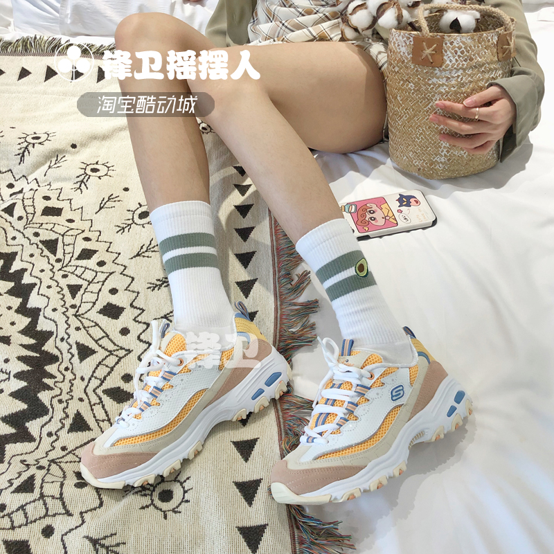 SKECHERS/斯凯奇 D'LITES男女黑白熊猫款跑步休闲运动鞋66666179-图0