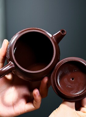 紫砂壶宜兴原矿紫朱泥手工刻绘龙行天下茶壶茶具畅销爆款热卖特价