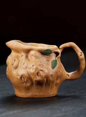 宜兴原矿紫砂树桩公道杯全手工分茶器功夫茶具茶壶配件仿生器段泥