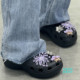 Crocs Crocs White Deer ດຽວກັນກັບຄລາສສິກ cloud ຫນາ soled summer ຫາດຊາຍ flame clogs 214113-001