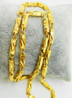 六角项链男女通用镀欧币真金饰品