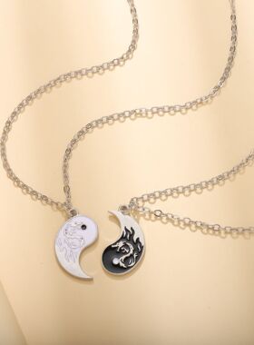 情侣吊坠项链爆款拼接潮酷时尚