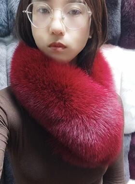 狐狸毛围巾真毛围巾韩版女秋冬