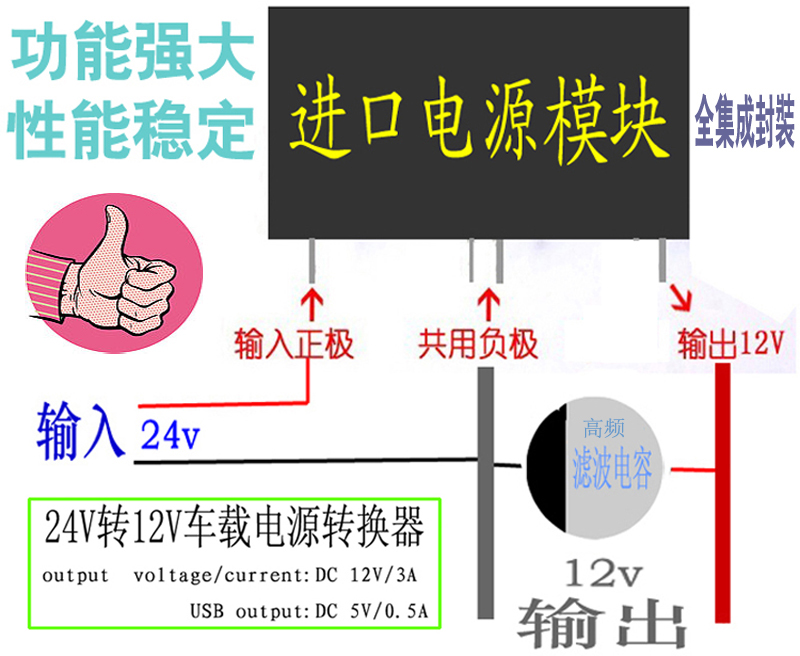 大客车大货车24V转12V一拖三点烟器带usb接口通用车载电源分配器 - 图0