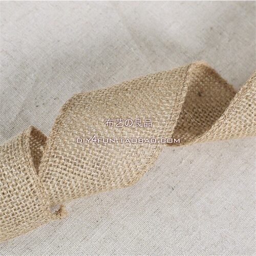 5cm10cm30cm宽粗麻布卷拷边黄麻织带手工DIY背景装饰婚庆桌旗 5米 - 图1
