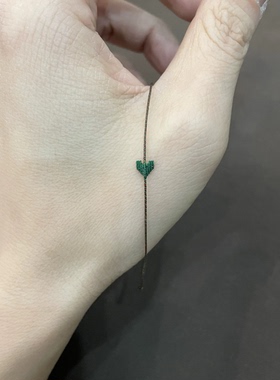 限量色极细迷你微缩编织丘比特心尖尖红绳手链