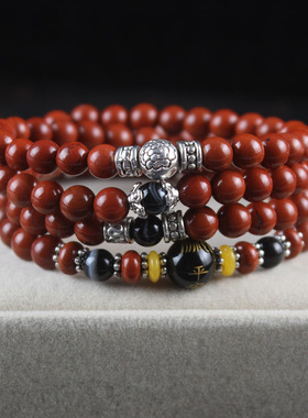 红竹石影子石108颗手链手串