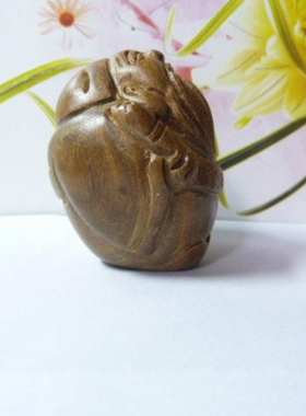绿檀木雕小摆件工艺品