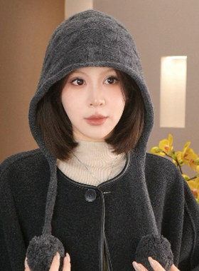 2026新款韩版含羊毛红色毛线帽子女冬季保暖护耳显脸小百搭针织帽