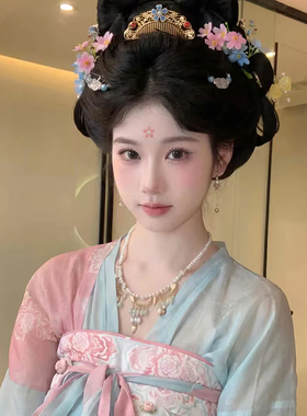 古风仿珍珠水滴流苏项链
