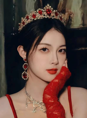 哥特风辣妹黑色串珠流苏项链女