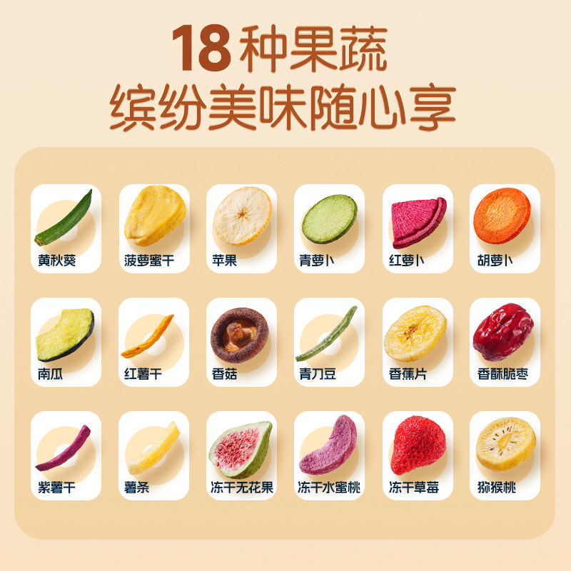 三只松鼠量贩罐装18种什锦果蔬脆500g休闲零食果干健康营养即食,淘宝优惠券,粉丝福利购,淘宝优惠卷