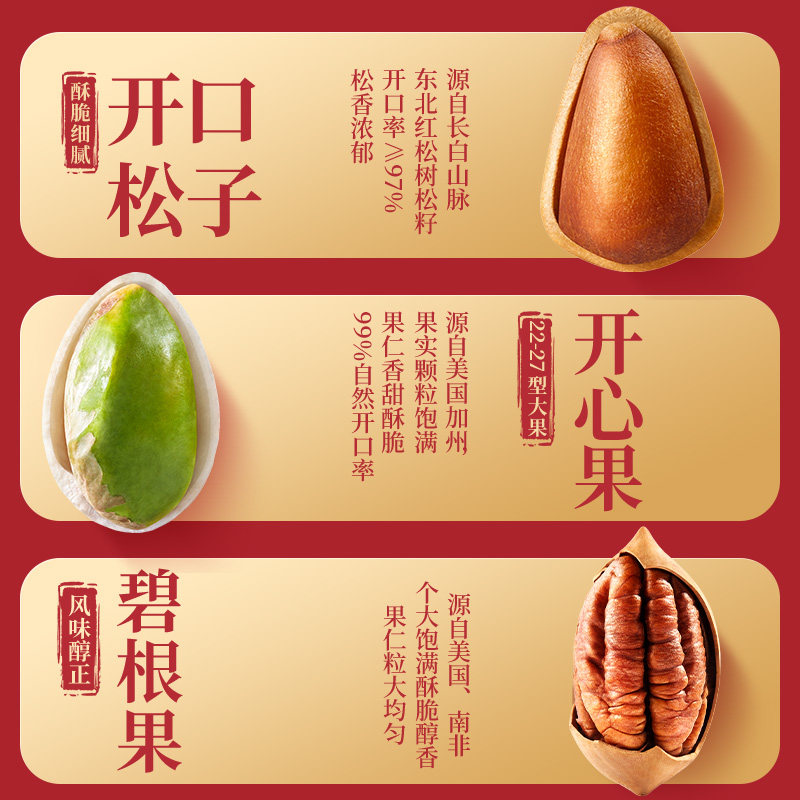 【付定金！k姐年货节】三只松鼠金颂款16袋/1676g坚果送礼年货,淘宝优惠券,粉丝福利购,淘宝优惠卷