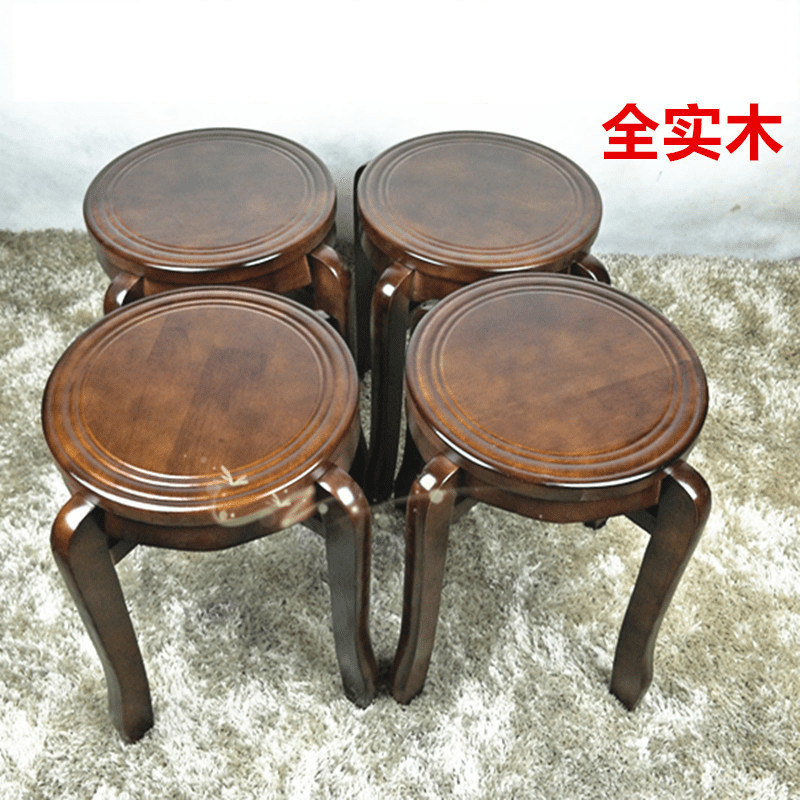 實木圓凳家用木質凳子簡易餐桌凳餐廳凳木板凳圓凳可疊放原木凳子
