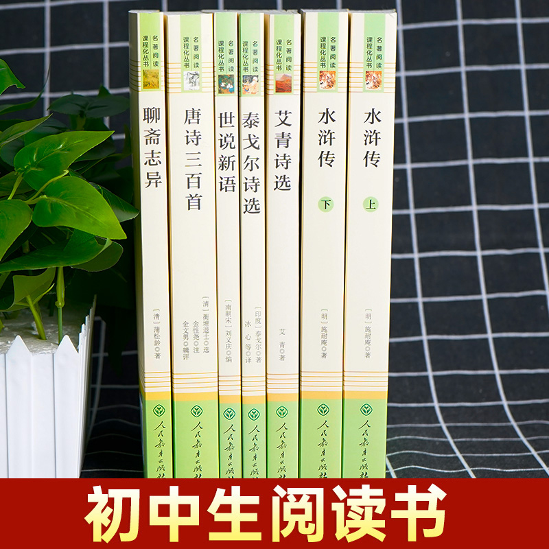 九年级上册阅读人民教育全套九册艾青诗选水浒传唐诗三百首世说新语泰戈尔诗选莫泊桑短篇小说精选文化苦旅余光中作品新语文读本书 - 图0