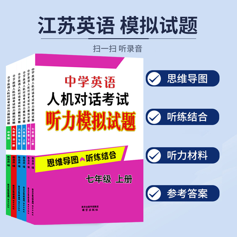 2024 年江苏 省英语人机对话考试听力实战演练七八九年级上 下 册中考模拟试题提优训练思维导图听练结合专项初中 生口语突破练习 - 图1