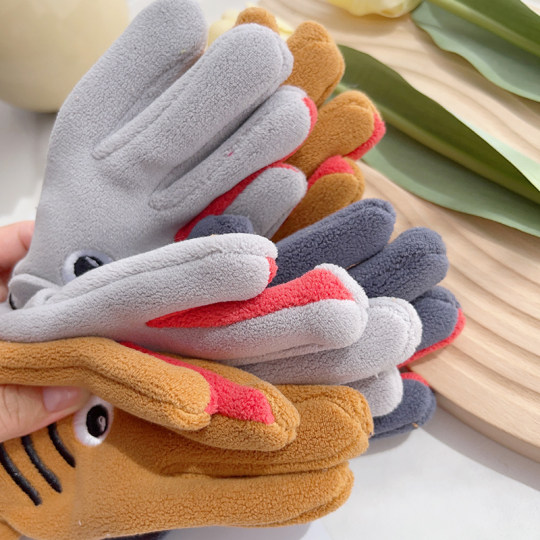 儿童手套冬季加绒保暖防风可爱卡通9岁男童小学生户外防冻防寒7岁