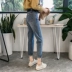 Đầu thu 2019 của phụ nữ thời trang mới quần jeans rách mỏng nữ chín điểm quần ống côn chân quần hậu cung - Cộng với kích thước quần áo