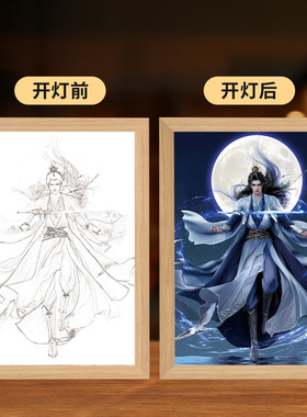 厂家直销 仙逆王林李慕婉灯光画 七夕节送男女朋友小夜灯创意摆件