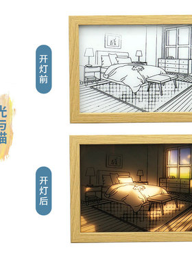 灯光画抖音小红书diy完美世界英雄联盟家居壁画挂饰床头LED小夜灯