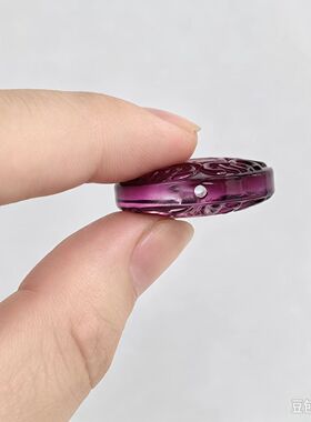 30mm圆琉璃福寿纹通孔散珠