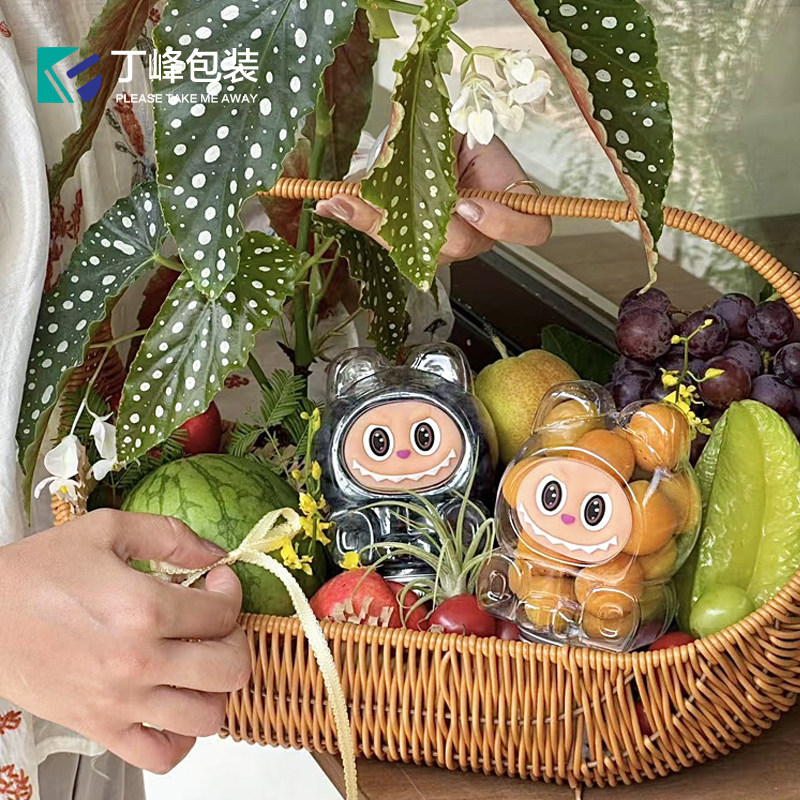 500ml网红拉布布水果杯labubu果切包装透明塑料卡通小怪兽果汁瓶,淘宝优惠券,粉丝福利购,淘宝优惠卷