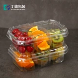 117 одноразовая коробка для резки свежих фруктов, состоящая из трех частей, с крышкой, прямоугольная коробка для ловли фруктов, упаковочная коробка для фруктовых тарелок 400 г