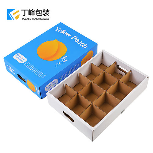 丁峰·黄桃包装盒水果礼盒空盒子8/12粒装桃子打包箱高档礼品果盒 - 图2