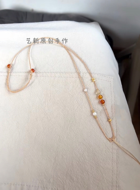 新中式手工编织百搭项链绳可搭和田玉翡翠黄金玉吊坠可调节锁骨链