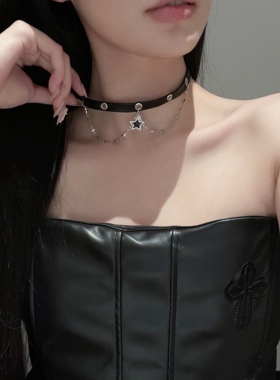 黑色星星choker甜酷辣妹项链