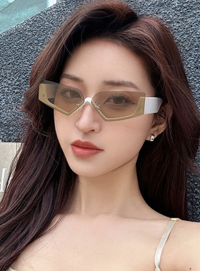 菱形科技未来感男女潮流无框墨镜