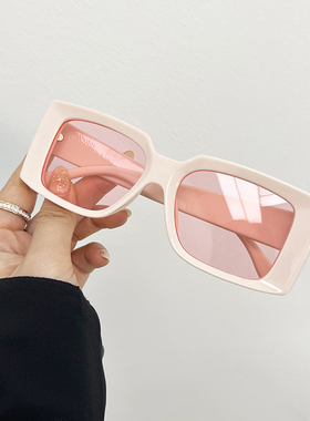 韩版ins糖果绿色大框方框少女太阳镜街拍圆脸软妹显脸小欧美墨镜