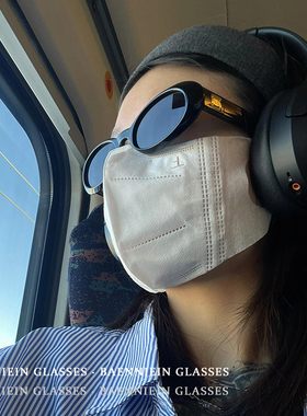 work it赵露思同款2025复古椭圆小框气质墨镜小红书网红太阳眼镜