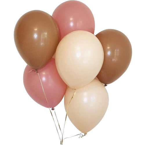 30个10寸复古粉色杏色可可色气球商场活动生日派对现场装饰布置 - 图1