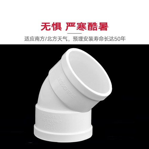 联塑PVC排水管配件大全直通弯头三通弯头50 75 110存水弯下水接头 - 图2