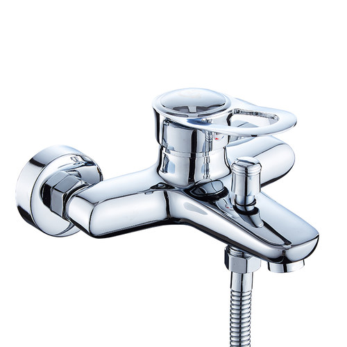 全铜浴缸入墙淋浴混水龙头浴室卫生间冷热水龙头开关暗装三联套装 - 图3