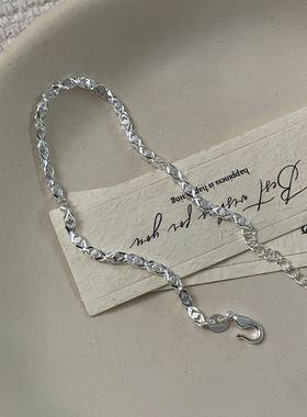 999足银凤眼手链韩版复古简约小众设计感波光粼粼手饰品