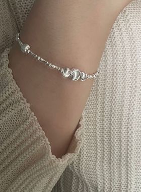 925纯银韩版小众设计感猫眼珠手链韩国风时尚复古款首饰品