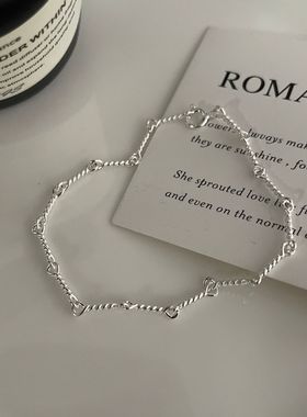 925纯银复古打结手链女INS风小红书博主同款简约时尚手饰