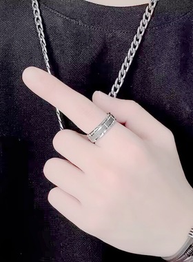 情侣指环女批花戒指手环百搭