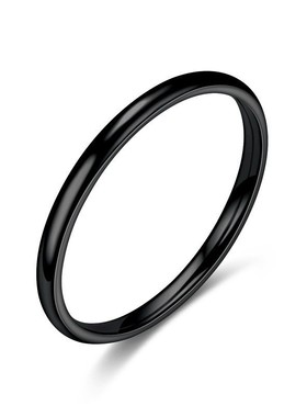 时尚简约极细素圈钛钢戒指女轻奢