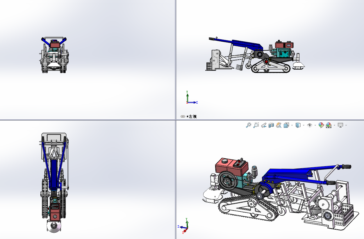 大葱收获机模型三维SW图纸设计solidworks建模3D文件参考素材-图2