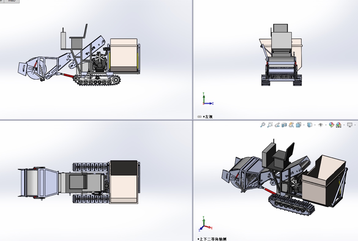 小型辣椒收获机三维设计SW模型图纸solidworks建模3D数据可编辑-图2